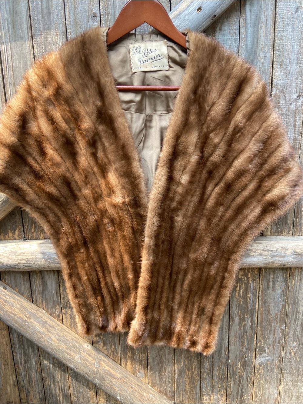 Vintage 50’s Peter Langner Brown Mink Fur Capelet